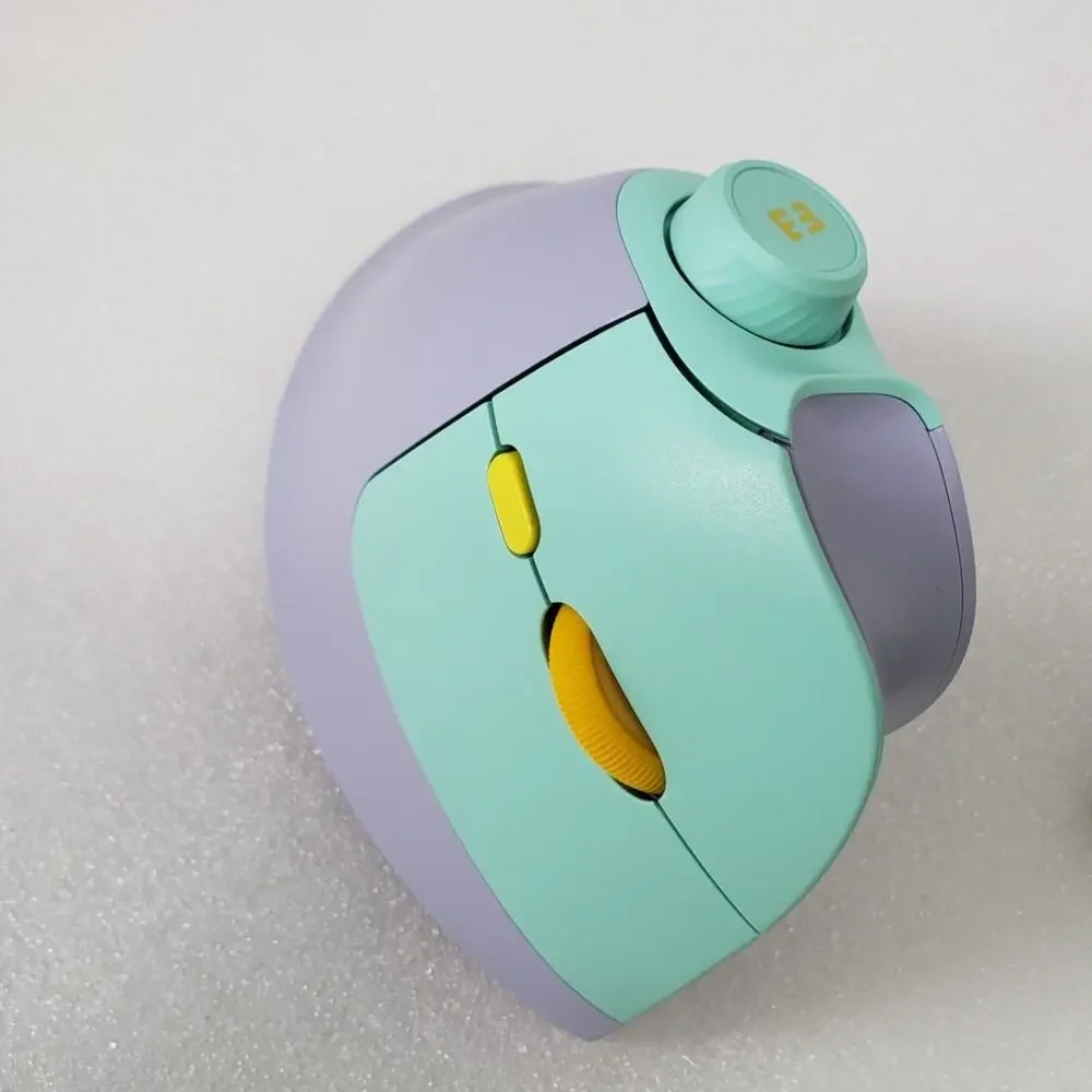 SEENDA Multi-Device Ergonomic Wireless Mouse (Model MOU-302, Purple/Mint/Yellow)
